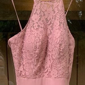 Dusty rose floor length dress